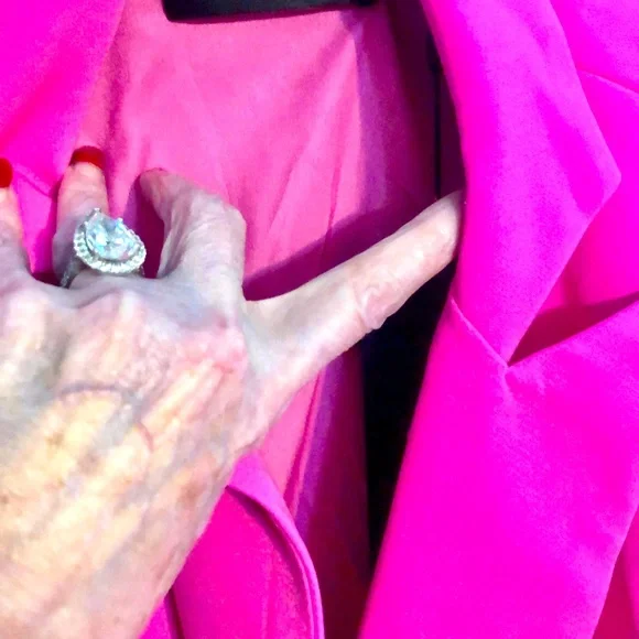 “BARBIE FEATHERED” Pink Gorgeous Double Breasted Blazer, Ostrich TAIL - Picture 7 of 12